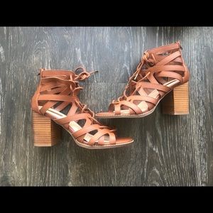 Laced-Heeled Sandals